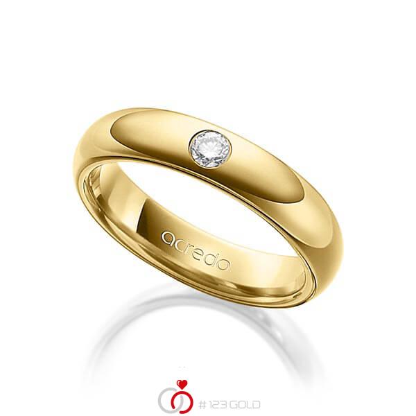 klassischer Trauring/Ehering in außen Gelbgold 585 , innen Gelbgold 585 mit zus. 0,1 ct. Brillant tw, si von acredo - A-1480-5 klassischer Trauring/Ehering in außen Gelbgold 585 , innen Gelbgold 585 mit zus. 0,1 ct. Brillant tw, si von acredo - A-1480-5