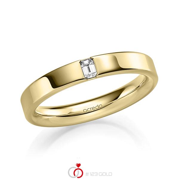 klassischer Trauring/Ehering in außen Gelbgold 585 , innen Gelbgold 585 mit zus. 0,1 ct. tw, vs von acredo - A-2136-18 klassischer Trauring/Ehering in außen Gelbgold 585 , innen Gelbgold 585 mit zus. 0,1 ct. tw, vs von acredo - A-2136-18