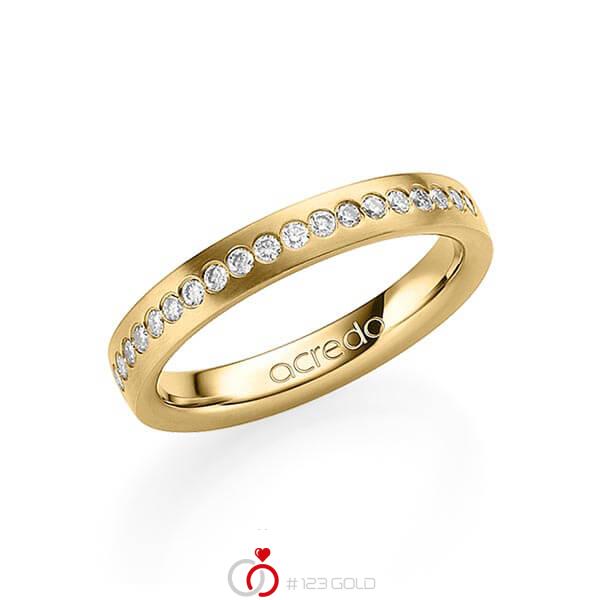 klassischer Trauring/Ehering in außen Gelbgold 585 , innen Gelbgold 585 mit zus. 0,225 ct. Brillant tw, si von acredo - A-1551-7 klassischer Trauring/Ehering in außen Gelbgold 585 , innen Gelbgold 585 mit zus. 0,225 ct. Brillant tw, si von acredo - A-1551-7