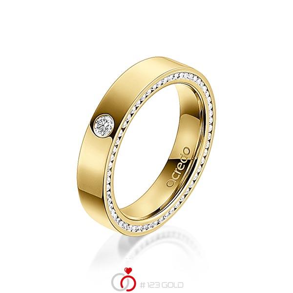 klassischer Trauring/Ehering in aussen Gelbgold 585 , innen Gelbgold 585 mit zus. 0,395 ct. Brillant tw, si von acredo - A-1494-6 klassischer Trauring/Ehering in aussen Gelbgold 585 , innen Gelbgold 585 mit zus. 0,395 ct. Brillant tw, si von acredo - A-1494-6