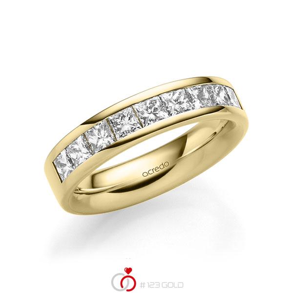 klassischer Trauring/Ehering in außen Gelbgold 585 , innen Gelbgold 585 mit zus. 1,2 ct. Prinzess-Diamant tw, si von acredo - A-1678-16 klassischer Trauring/Ehering in außen Gelbgold 585 , innen Gelbgold 585 mit zus. 1,2 ct. Prinzess-Diamant tw, si von acredo - A-1678-16