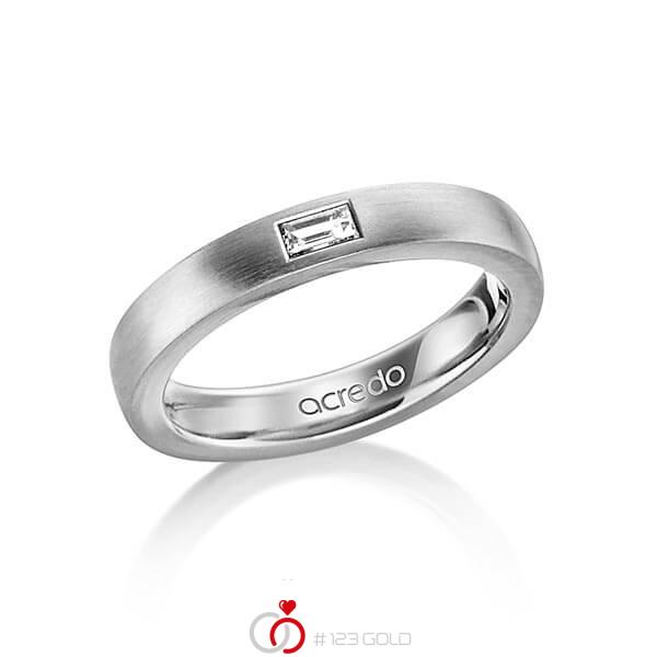 klassischer Trauring/Ehering in außen Graugold 585 , innen Graugold 585 mit zus. 0,15 ct. Baguette-Diamant tw, vs von acredo - A-1478-4 klassischer Trauring/Ehering in außen Graugold 585 , innen Graugold 585 mit zus. 0,15 ct. Baguette-Diamant tw, vs von acredo - A-1478-4