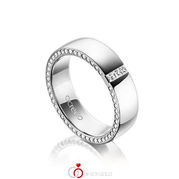 klassischer Trauring/Ehering in außen Graugold 585 , innen Graugold 585 mit zus. 0,325 ct. Prinzess-Diamant & Brillant tw, si von acredo - A-1496-8 klassischer Trauring/Ehering in außen Graugold 585 , innen Graugold 585 mit zus. 0,325 ct. Prinzess-Diamant & Brillant tw, si von acredo - A-1496-8