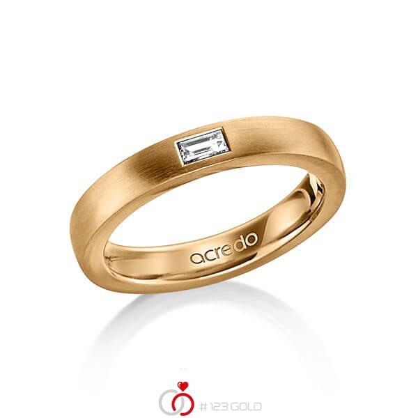 klassischer Trauring/Ehering in außen Roségold 585 , innen Roségold 585 mit zus. 0,15 ct. Baguette-Diamant tw, vs von acredo - A-1478-5 klassischer Trauring/Ehering in außen Roségold 585 , innen Roségold 585 mit zus. 0,15 ct. Baguette-Diamant tw, vs von acredo - A-1478-5