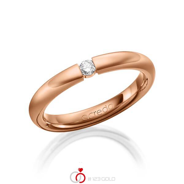 klassischer Trauring/Ehering in außen Rotgold 585 , innen Rotgold 585 mit zus. 0,08 ct. Brillant tw, si von acredo - A-1475-5 klassischer Trauring/Ehering in außen Rotgold 585 , innen Rotgold 585 mit zus. 0,08 ct. Brillant tw, si von acredo - A-1475-5