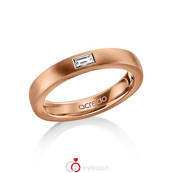 klassischer Trauring/Ehering in außen Rotgold 585 , innen Rotgold 585 mit zus. 0,15 ct. Baguette-Diamant tw, vs von acredo - A-1478-7 klassischer Trauring/Ehering in außen Rotgold 585 , innen Rotgold 585 mit zus. 0,15 ct. Baguette-Diamant tw, vs von acredo - A-1478-7