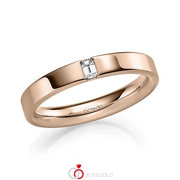 klassischer Trauring/Ehering in außen Rotgold 585 , innen Rotgold 585 mit zus. 0,1 ct. tw, vs von acredo - A-2136-19 klassischer Trauring/Ehering in außen Rotgold 585 , innen Rotgold 585 mit zus. 0,1 ct. tw, vs von acredo - A-2136-19