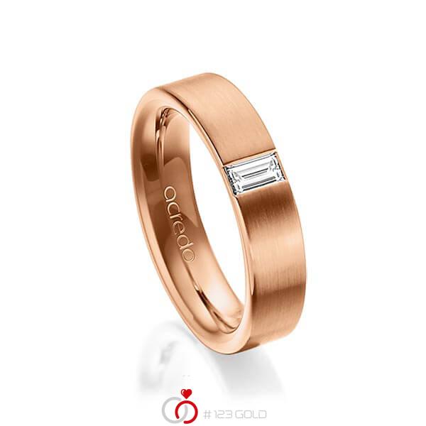 klassischer Trauring/Ehering in außen Rotgold 585 , innen Rotgold 585 mit zus. 0,2 ct. Baguette-Diamant tw, vs von acredo - A-1481-7 klassischer Trauring/Ehering in außen Rotgold 585 , innen Rotgold 585 mit zus. 0,2 ct. Baguette-Diamant tw, vs von acredo - A-1481-7