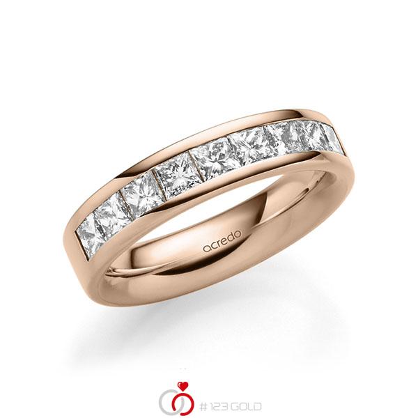 klassischer Trauring/Ehering in außen Rotgold 585 , innen Rotgold 585 mit zus. 1,2 ct. Prinzess-Diamant tw, si von acredo - A-1678-18 klassischer Trauring/Ehering in außen Rotgold 585 , innen Rotgold 585 mit zus. 1,2 ct. Prinzess-Diamant tw, si von acredo - A-1678-18