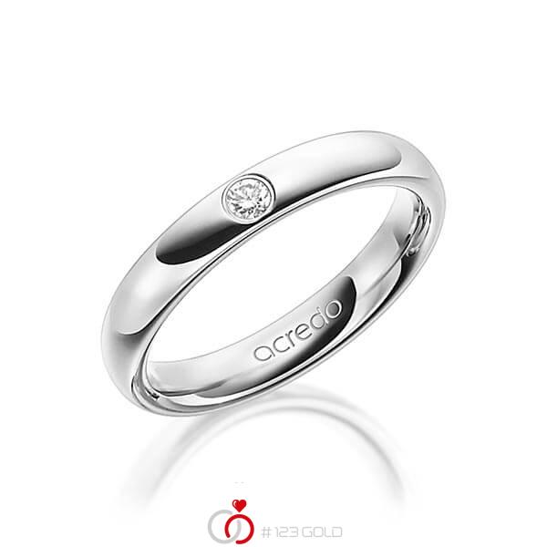 klassischer Trauring/Ehering in außen Weißgold 585 , innen Weißgold 585 mit zus. 0,06 ct. Brillant tw, si von acredo - A-1476-8 klassischer Trauring/Ehering in außen Weißgold 585 , innen Weißgold 585 mit zus. 0,06 ct. Brillant tw, si von acredo - A-1476-8