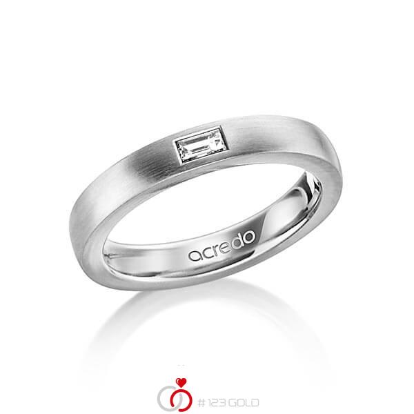 klassischer Trauring/Ehering in außen Weißgold 585 , innen Weißgold 585 mit zus. 0,15 ct. Baguette-Diamant tw, vs von acredo - A-1478-8 klassischer Trauring/Ehering in außen Weißgold 585 , innen Weißgold 585 mit zus. 0,15 ct. Baguette-Diamant tw, vs von acredo - A-1478-8