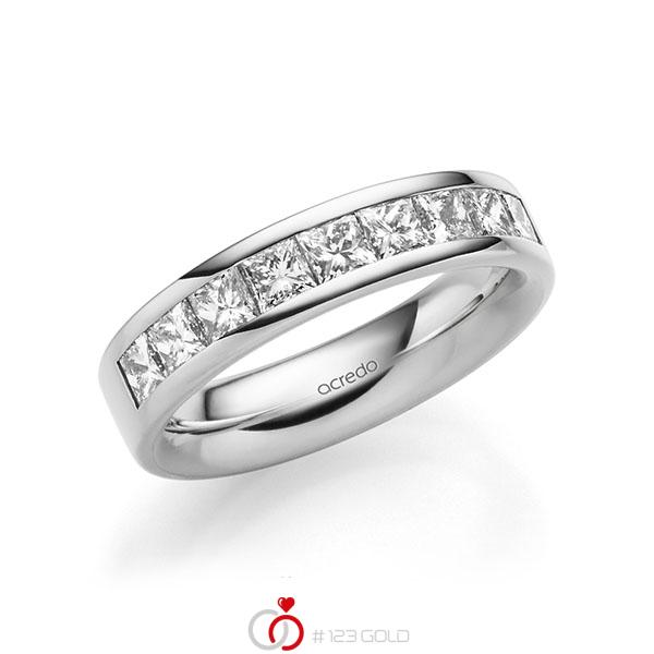 klassischer Trauring/Ehering in außen Weißgold 585 , innen Weißgold 585 mit zus. 1,2 ct. Prinzess-Diamant tw, si von acredo - A-1678-15 klassischer Trauring/Ehering in außen Weißgold 585 , innen Weißgold 585 mit zus. 1,2 ct. Prinzess-Diamant tw, si von acredo - A-1678-15