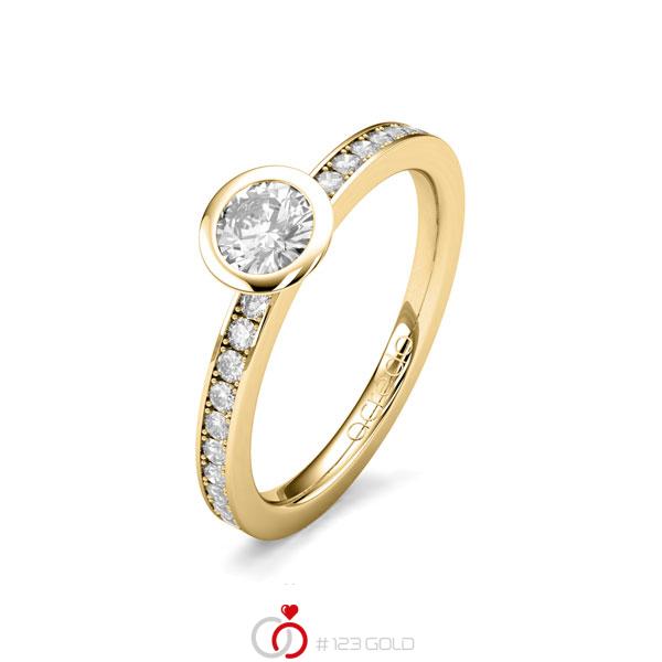 klassischer Trauring/Ehering in Gelbgold 585 mit 0,3 ct. + zus. 0,2 ct. Brillant tw, si von acredo - A-1651-2 klassischer Trauring/Ehering in Gelbgold 585 mit 0,3 ct. + zus. 0,2 ct. Brillant tw, si von acredo - A-1651-2