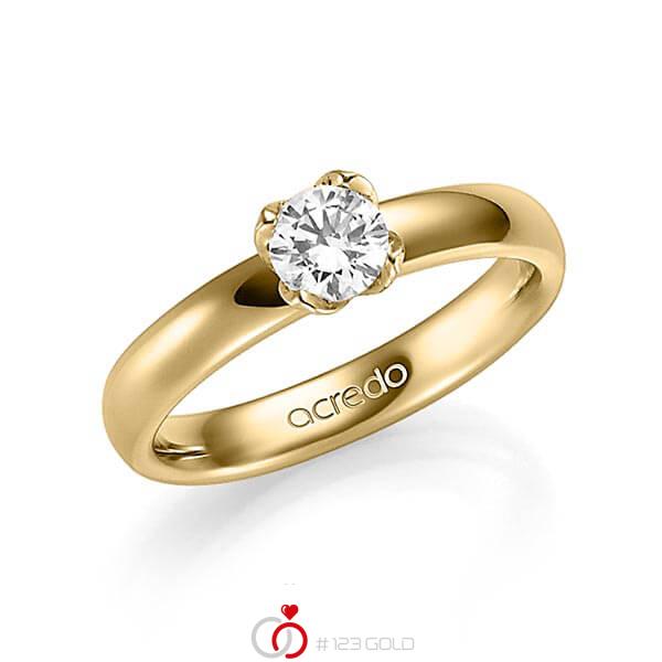klassischer Trauring/Ehering in Gelbgold 585 mit 0,5 ct. Brillant tw, vs von acredo - A-1356-2 klassischer Trauring/Ehering in Gelbgold 585 mit 0,5 ct. Brillant tw, vs von acredo - A-1356-2