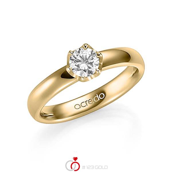 klassischer Trauring/Ehering in Gelbgold 585 mit 0,5 ct. Brillant tw, vs von acredo - A-1358-2 klassischer Trauring/Ehering in Gelbgold 585 mit 0,5 ct. Brillant tw, vs von acredo - A-1358-2