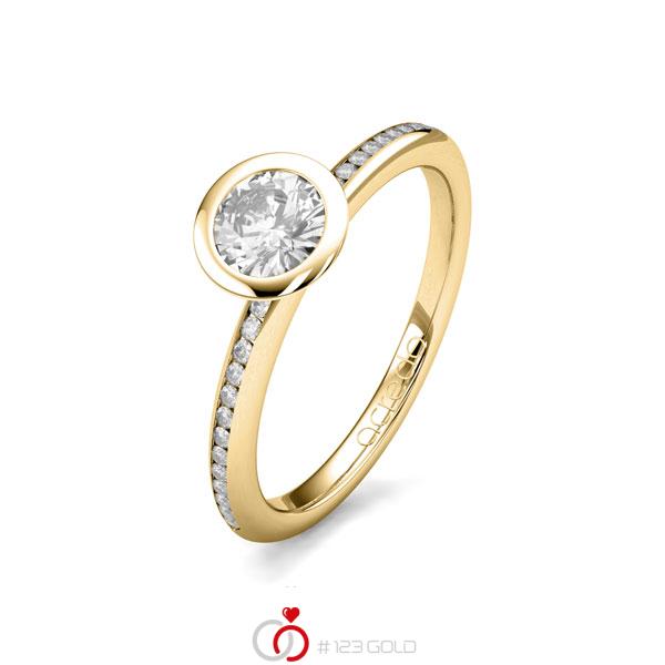 klassischer Trauring/Ehering in Gelbgold 585 mit 0,5 ct. + zus. 0,13 ct. Brillant tw, si von acredo - A-1654-27 klassischer Trauring/Ehering in Gelbgold 585 mit 0,5 ct. + zus. 0,13 ct. Brillant tw, si von acredo - A-1654-27