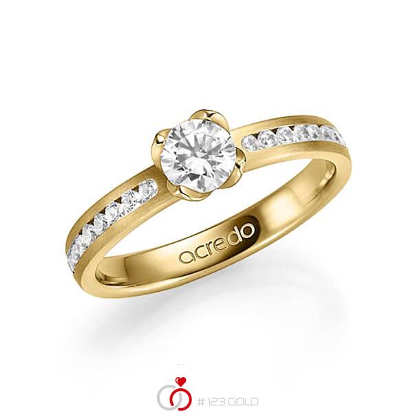 klassischer Trauring/Ehering in Gelbgold 585 mit 0,5 ct. + zus. 0,24 ct. Brillant tw, si tw, vs von acredo - A-1338-2 klassischer Trauring/Ehering in Gelbgold 585 mit 0,5 ct. + zus. 0,24 ct. Brillant tw, si tw, vs von acredo - A-1338-2