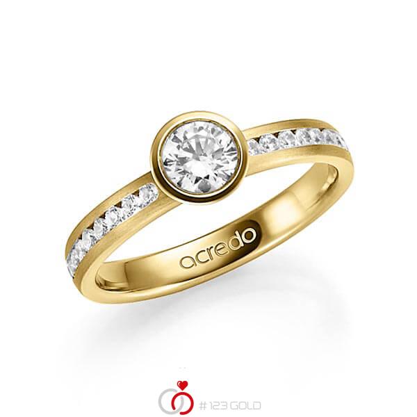 klassischer Trauring/Ehering in Gelbgold 585 mit 0,5 ct. + zus. 0,24 ct. Brillant tw, vs tw, si von acredo - A-1346-2 klassischer Trauring/Ehering in Gelbgold 585 mit 0,5 ct. + zus. 0,24 ct. Brillant tw, vs tw, si von acredo - A-1346-2