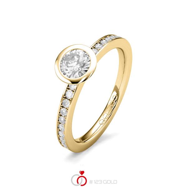 klassischer Trauring/Ehering in Gelbgold 585 mit 0,5 ct. + zus. 0,2 ct. Brillant tw, si von acredo - A-1651-27 klassischer Trauring/Ehering in Gelbgold 585 mit 0,5 ct. + zus. 0,2 ct. Brillant tw, si von acredo - A-1651-27