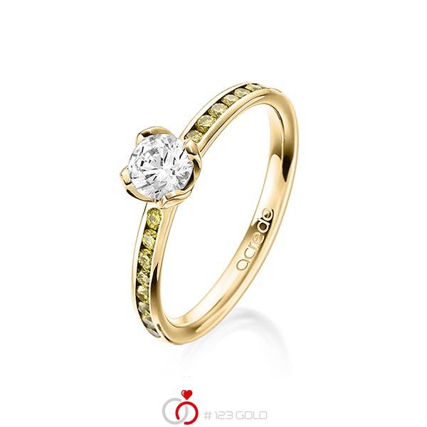 klassischer Trauring/Ehering in Gelbgold 585 mit 0,5 ct. + zus. 0,32 ct. Brillant tw, vs gelb von acredo - A-1656-2 klassischer Trauring/Ehering in Gelbgold 585 mit 0,5 ct. + zus. 0,32 ct. Brillant tw, vs gelb von acredo - A-1656-2