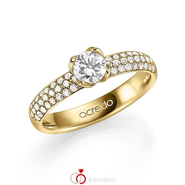 klassischer Trauring/Ehering in Gelbgold 585 mit 0,5 ct. + zus. 0,432 ct. Brillant tw, si tw, vs von acredo - A-1326-2 klassischer Trauring/Ehering in Gelbgold 585 mit 0,5 ct. + zus. 0,432 ct. Brillant tw, si tw, vs von acredo - A-1326-2