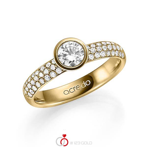 klassischer Trauring/Ehering in Gelbgold 585 mit 0,5 ct. + zus. 0,432 ct. Brillant tw, vs tw, si von acredo - A-1334-2 klassischer Trauring/Ehering in Gelbgold 585 mit 0,5 ct. + zus. 0,432 ct. Brillant tw, vs tw, si von acredo - A-1334-2
