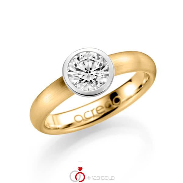 klassischer Trauring/Ehering in Gelbgold 585 mit 1 ct. Brillant tw, si von acredo - A-1130-3 klassischer Trauring/Ehering in Gelbgold 585 mit 1 ct. Brillant tw, si von acredo - A-1130-3