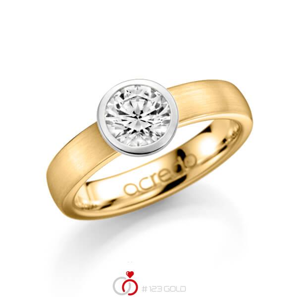 klassischer Trauring/Ehering in Gelbgold 585 mit 1 ct. Brillant tw, si von acredo - A-1134-3 klassischer Trauring/Ehering in Gelbgold 585 mit 1 ct. Brillant tw, si von acredo - A-1134-3