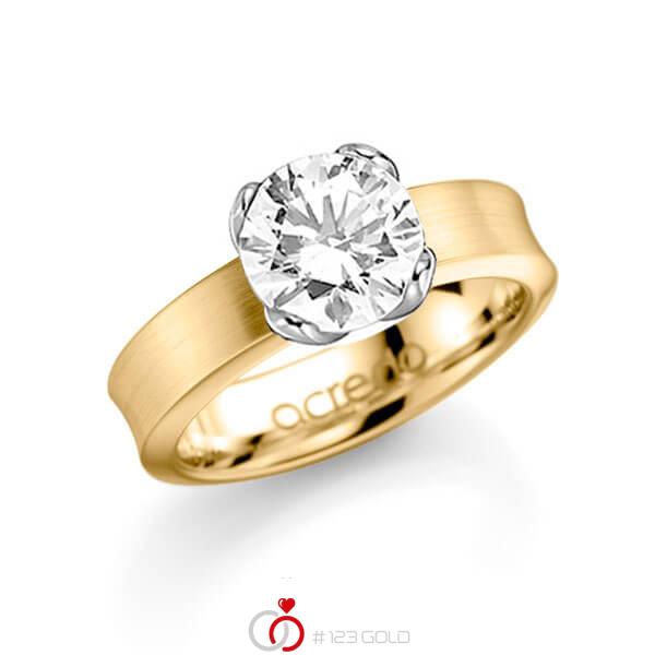 klassischer Trauring/Ehering in Gelbgold 585 mit 2 ct. Brillant tw, si von acredo - A-1136-6 klassischer Trauring/Ehering in Gelbgold 585 mit 2 ct. Brillant tw, si von acredo - A-1136-6