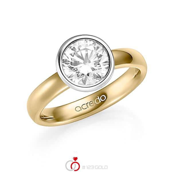 klassischer Trauring/Ehering in Gelbgold 585 mit 2 ct. Brillant tw, si von acredo - A-1354-7 klassischer Trauring/Ehering in Gelbgold 585 mit 2 ct. Brillant tw, si von acredo - A-1354-7