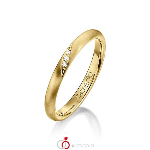klassischer Trauring/Ehering in Gelbgold 585 mit zus. 0,015 ct. Brillant tw, si von acredo - A-1282-2 klassischer Trauring/Ehering in Gelbgold 585 mit zus. 0,015 ct. Brillant tw, si von acredo - A-1282-2
