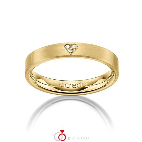 klassischer Trauring/Ehering in Gelbgold 585 mit zus. 0,021 ct. Brillant tw, si von acredo - A-1243-7 klassischer Trauring/Ehering in Gelbgold 585 mit zus. 0,021 ct. Brillant tw, si von acredo - A-1243-7