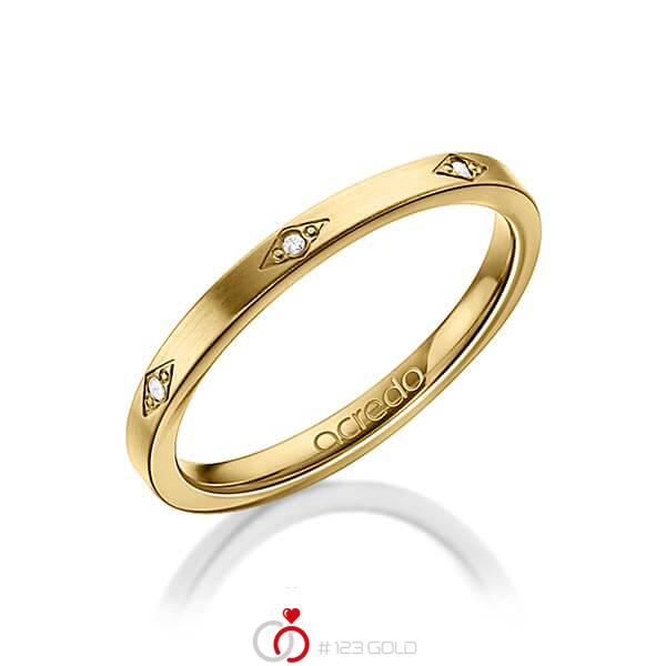 klassischer Trauring/Ehering in Gelbgold 585 mit zus. 0,035 ct. Brillant tw, si von acredo - A-1301-1 klassischer Trauring/Ehering in Gelbgold 585 mit zus. 0,035 ct. Brillant tw, si von acredo - A-1301-1