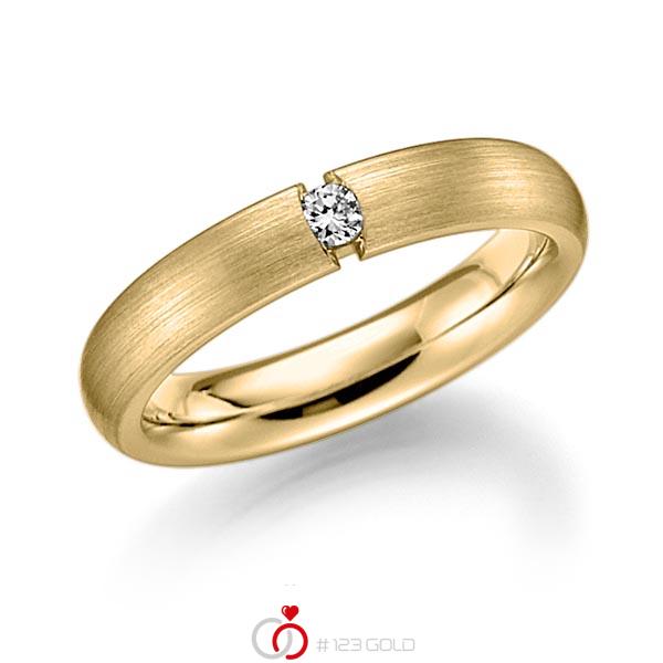 klassischer Trauring/Ehering in Gelbgold 585 mit zus. 0,05 ct. Brillant tw, si von Steinberg - Q-1380-2 klassischer Trauring/Ehering in Gelbgold 585 mit zus. 0,05 ct. Brillant tw, si von Steinberg - Q-1380-2