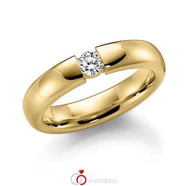 klassischer Trauring/Ehering in Gelbgold 585 mit zus. 0,12 ct. Brillant tw, si von Steinberg - Q-1376-2 klassischer Trauring/Ehering in Gelbgold 585 mit zus. 0,12 ct. Brillant tw, si von Steinberg - Q-1376-2