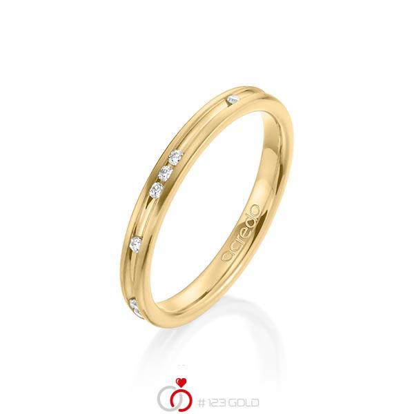 klassischer Trauring/Ehering in Gelbgold 585 mit zus. 0,14 ct. Brillant tw, si von acredo - A-1276-4 klassischer Trauring/Ehering in Gelbgold 585 mit zus. 0,14 ct. Brillant tw, si von acredo - A-1276-4