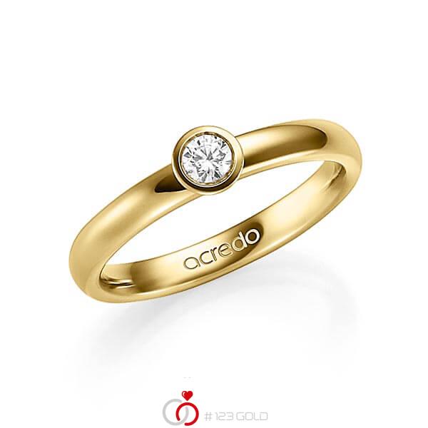 klassischer Trauring/Ehering in Gelbgold 585 mit zus. 0,15 ct. Brillant tw, si von acredo - A-1348-2 klassischer Trauring/Ehering in Gelbgold 585 mit zus. 0,15 ct. Brillant tw, si von acredo - A-1348-2