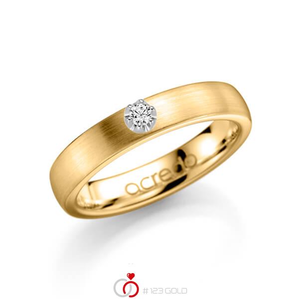 klassischer Trauring/Ehering in Gelbgold 585 mit zus. 0,1 ct. Brillant tw, si von acredo - A-1135-3 klassischer Trauring/Ehering in Gelbgold 585 mit zus. 0,1 ct. Brillant tw, si von acredo - A-1135-3