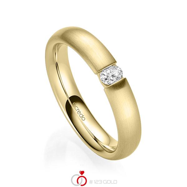 klassischer Trauring/Ehering in Gelbgold 585 mit zus. 0,1 ct. tw, vs von acredo - A-2141-7 klassischer Trauring/Ehering in Gelbgold 585 mit zus. 0,1 ct. tw, vs von acredo - A-2141-7