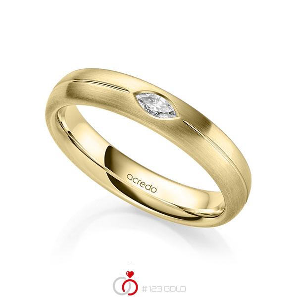 klassischer Trauring/Ehering in Gelbgold 585 mit zus. 0,1 ct. tw, vs von acredo - A-2143-13 klassischer Trauring/Ehering in Gelbgold 585 mit zus. 0,1 ct. tw, vs von acredo - A-2143-13