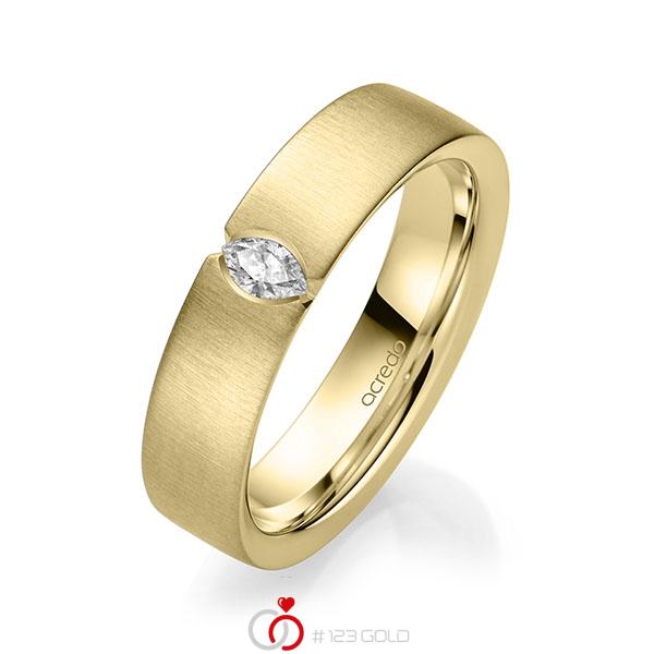 klassischer Trauring/Ehering in Gelbgold 585 mit zus. 0,1 ct. tw, vs von acredo - A-2144-8 klassischer Trauring/Ehering in Gelbgold 585 mit zus. 0,1 ct. tw, vs von acredo - A-2144-8