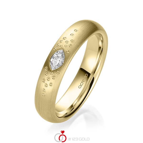 klassischer Trauring/Ehering in Gelbgold 585 mit zus. 0,1 ct. tw, vs von acredo - A-2165-7 klassischer Trauring/Ehering in Gelbgold 585 mit zus. 0,1 ct. tw, vs von acredo - A-2165-7