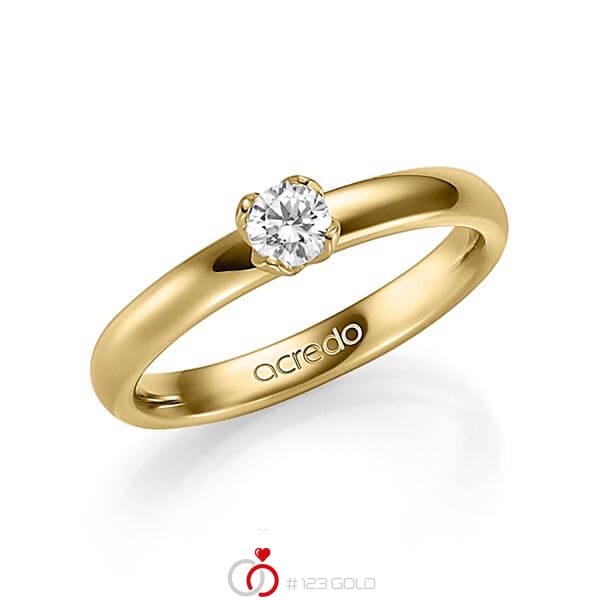 klassischer Trauring/Ehering in Gelbgold 585 mit zus. 0,25 ct. Brillant tw, si von acredo - A-1353-2 klassischer Trauring/Ehering in Gelbgold 585 mit zus. 0,25 ct. Brillant tw, si von acredo - A-1353-2
