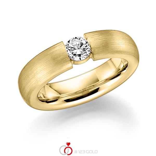 klassischer Trauring/Ehering in Gelbgold 585 mit zus. 0,25 ct. Brillant tw, si von Steinberg - Q-1378-2 klassischer Trauring/Ehering in Gelbgold 585 mit zus. 0,25 ct. Brillant tw, si von Steinberg - Q-1378-2
