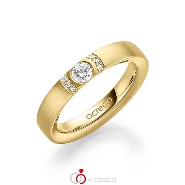 klassischer Trauring/Ehering in Gelbgold 585 mit zus. 0,27 ct. Brillant tw, si von acredo - A-1637-2 klassischer Trauring/Ehering in Gelbgold 585 mit zus. 0,27 ct. Brillant tw, si von acredo - A-1637-2