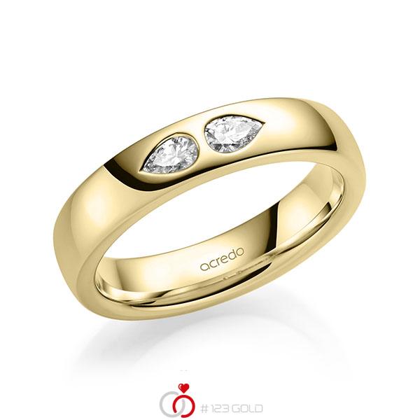 klassischer Trauring/Ehering in Gelbgold 585 mit zus. 0,2 ct. tw, vs von acredo - A-2139-8 klassischer Trauring/Ehering in Gelbgold 585 mit zus. 0,2 ct. tw, vs von acredo - A-2139-8