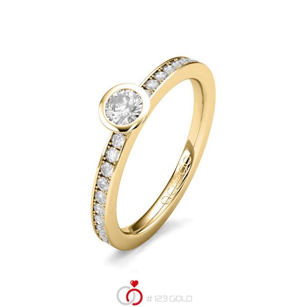 klassischer Trauring/Ehering in Gelbgold 585 mit zus. 0,35 ct. Brillant tw, si von acredo - A-1651-11 klassischer Trauring/Ehering in Gelbgold 585 mit zus. 0,35 ct. Brillant tw, si von acredo - A-1651-11