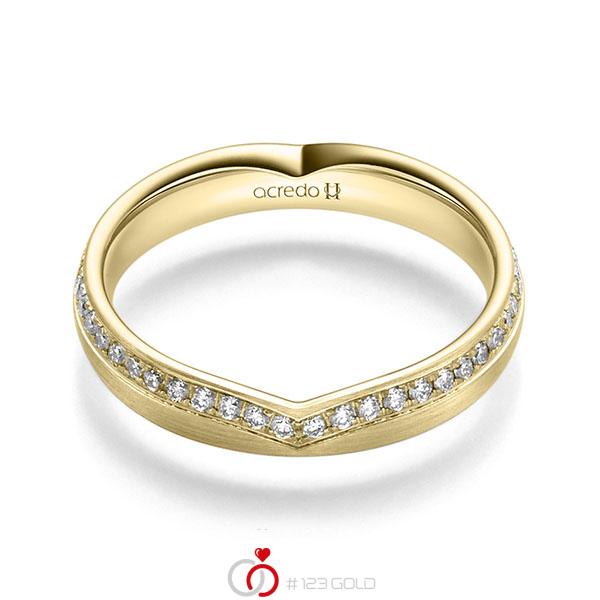 klassischer Trauring/Ehering in Gelbgold 585 mit zus. 0,384 ct. Brillant tw, si von acredo - A-2247-7 klassischer Trauring/Ehering in Gelbgold 585 mit zus. 0,384 ct. Brillant tw, si von acredo - A-2247-7