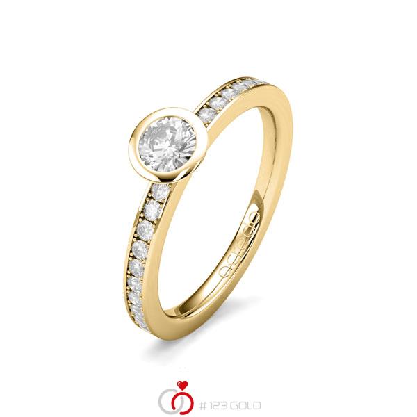 klassischer Trauring/Ehering in Gelbgold 585 mit zus. 0,45 ct. Brillant tw, si von acredo - A-1651-19 klassischer Trauring/Ehering in Gelbgold 585 mit zus. 0,45 ct. Brillant tw, si von acredo - A-1651-19