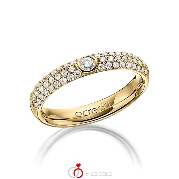 klassischer Trauring/Ehering in Gelbgold 585 mit zus. 0,492 ct. Brillant tw, si von acredo - A-1240-6 klassischer Trauring/Ehering in Gelbgold 585 mit zus. 0,492 ct. Brillant tw, si von acredo - A-1240-6